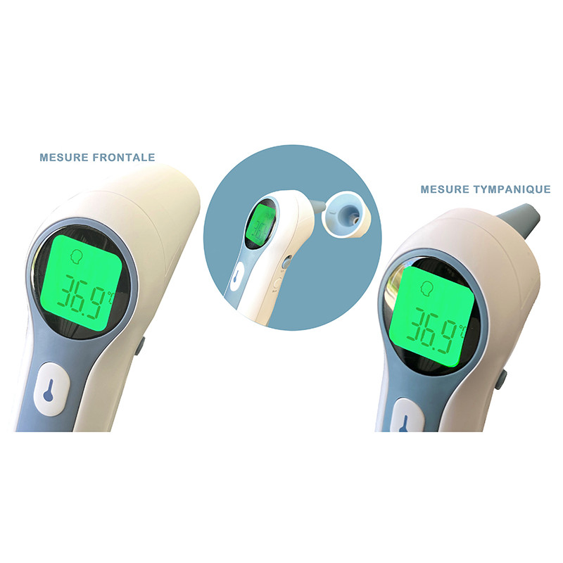 Thermomètre pour mesure tympanique ou frontale
